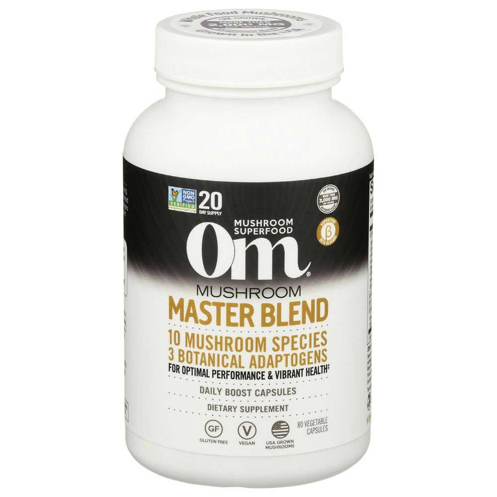 Om Superfood Master Blend Organic Daily Boost Mushroom Capsule, 80 Capsules