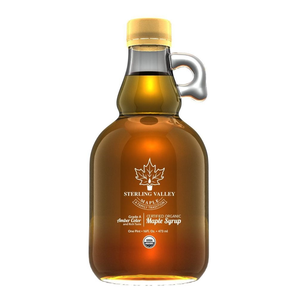 Sterling Valley Organic Amber Color Rich Taste Maple Syrup, 1 Pint -- 12 per case
