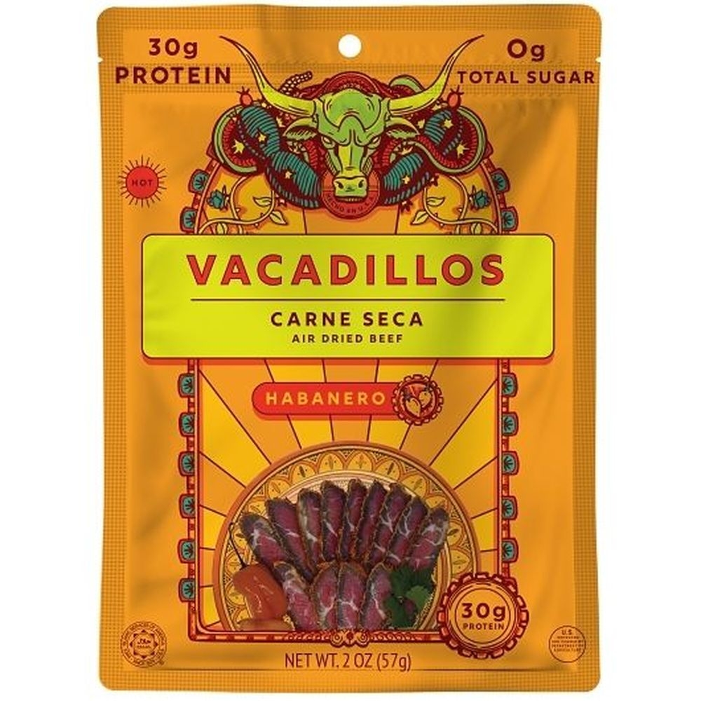 Vacadillos Habanero Carne Seca Air Dried Beef, 2 Ounce - 8 per case
