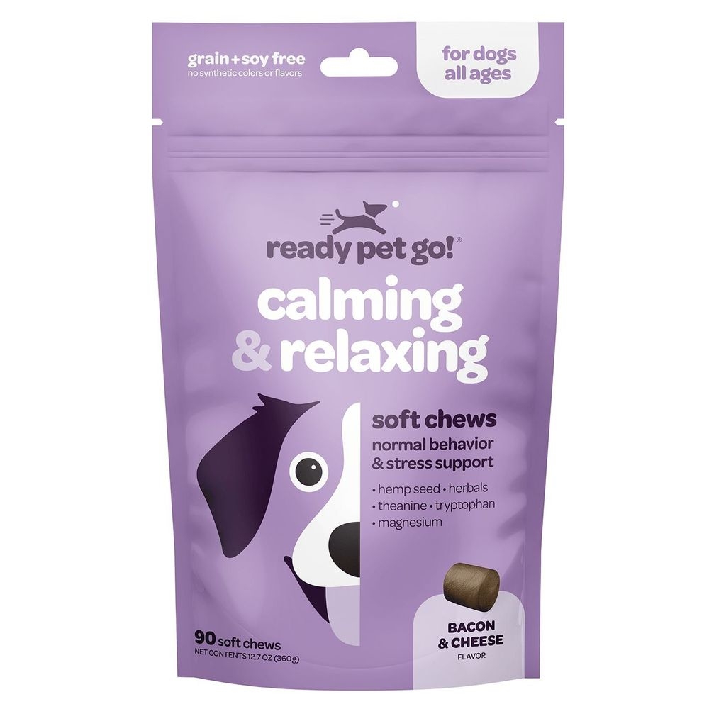 Ready Pet Go Bacon and Cheese Calming and Relaxing Soft Chews for All Aged Dogs, 60 count