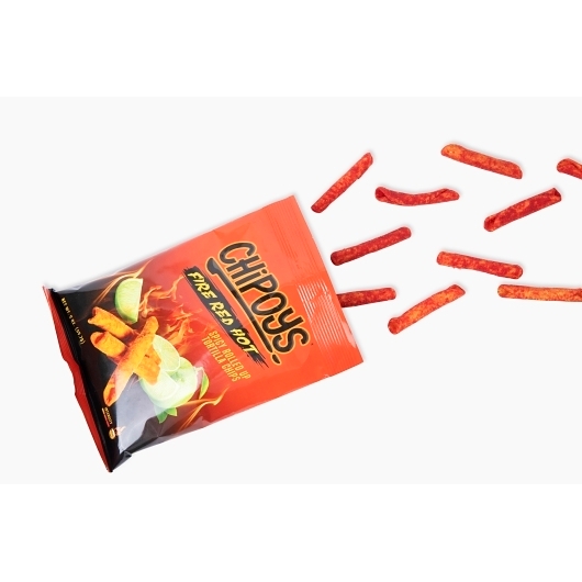 Chipoys Fire Red Hot Spicy Rolled Tortilla Chips, 2 Ounce -- 120 per case