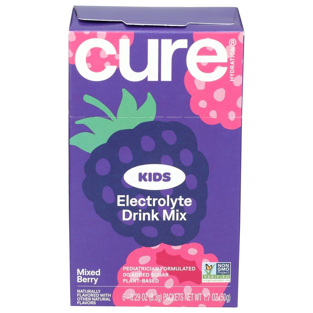 Cure Kids Mixed Berry Hydrating Electrolyte Drink Mix, 1.7 Ounce