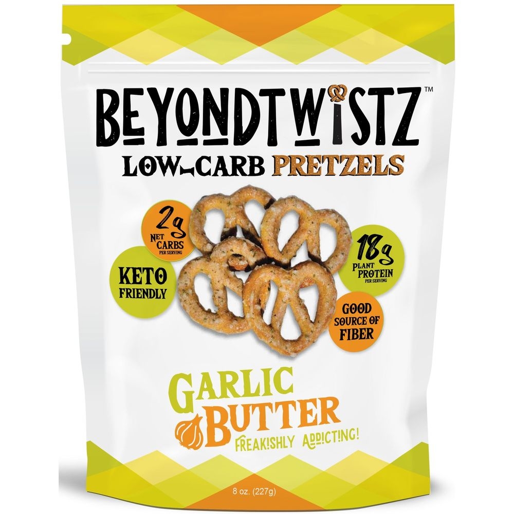 BeyondTwistz Garlic Butter Low Carb Pretzels, 8 Ounce -- 12 per case