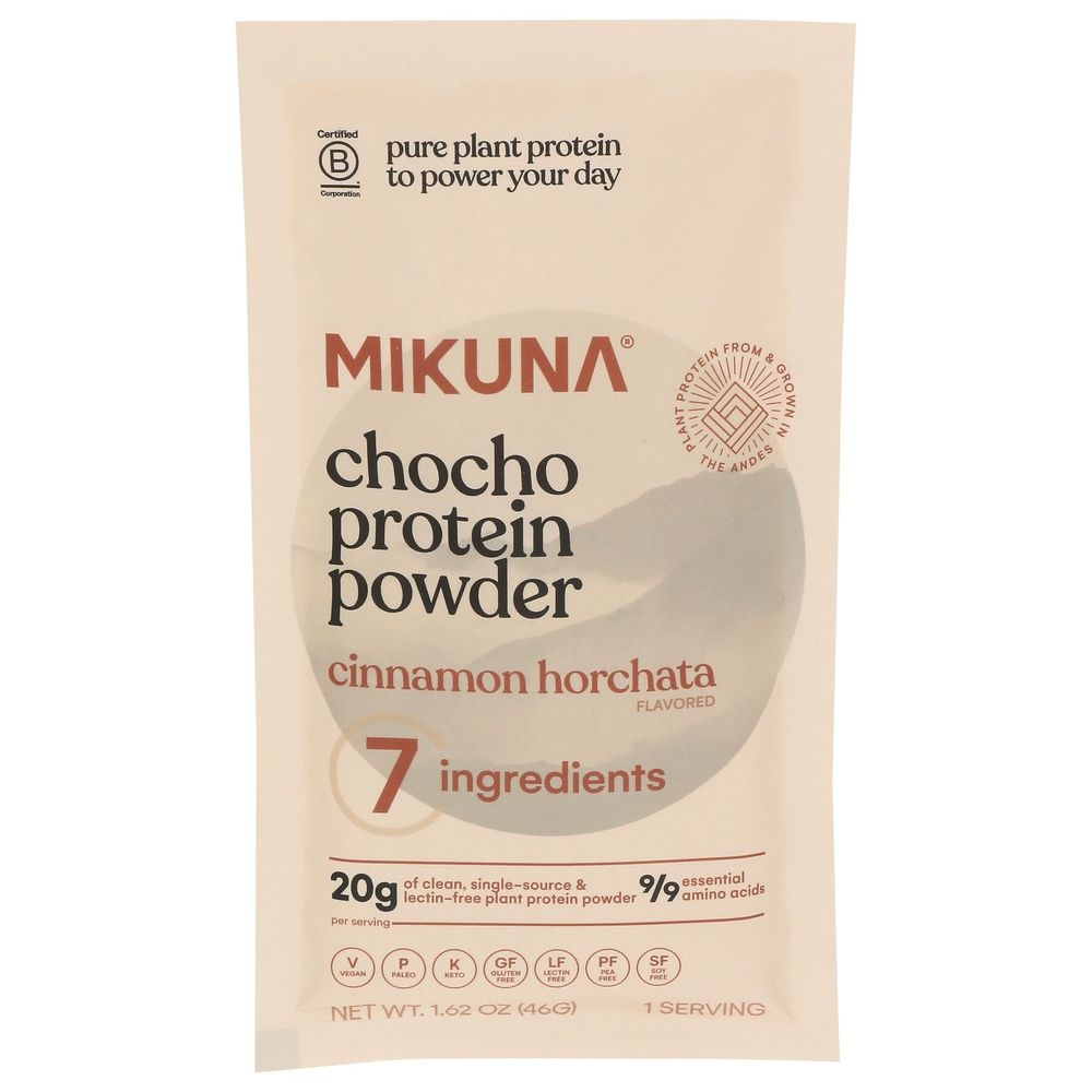 Mikuna Cinnamon Horchata Chocho Protein Powder - Single Serve, 1.73 Ounce -- 8 per case