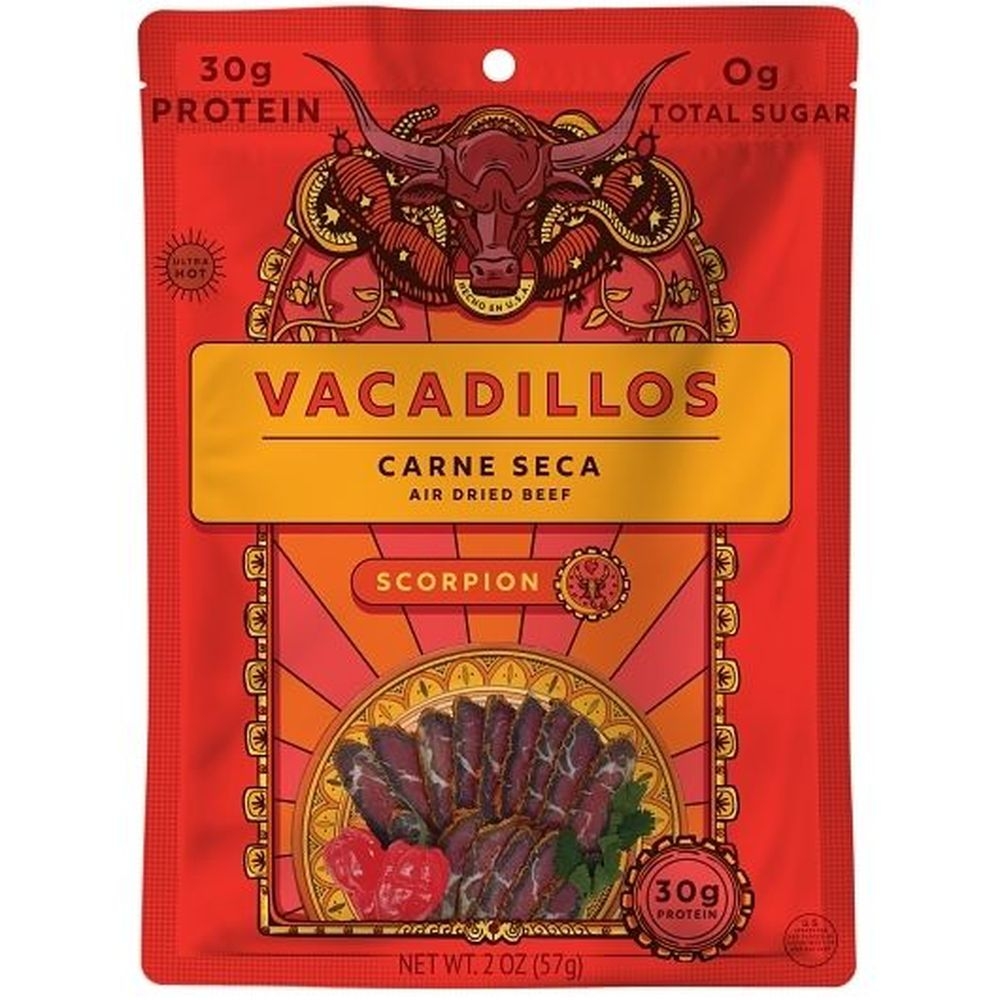 Vacadillos Scorpion Carne Seca Air Dried Beef, 2 Ounce - 8 per case