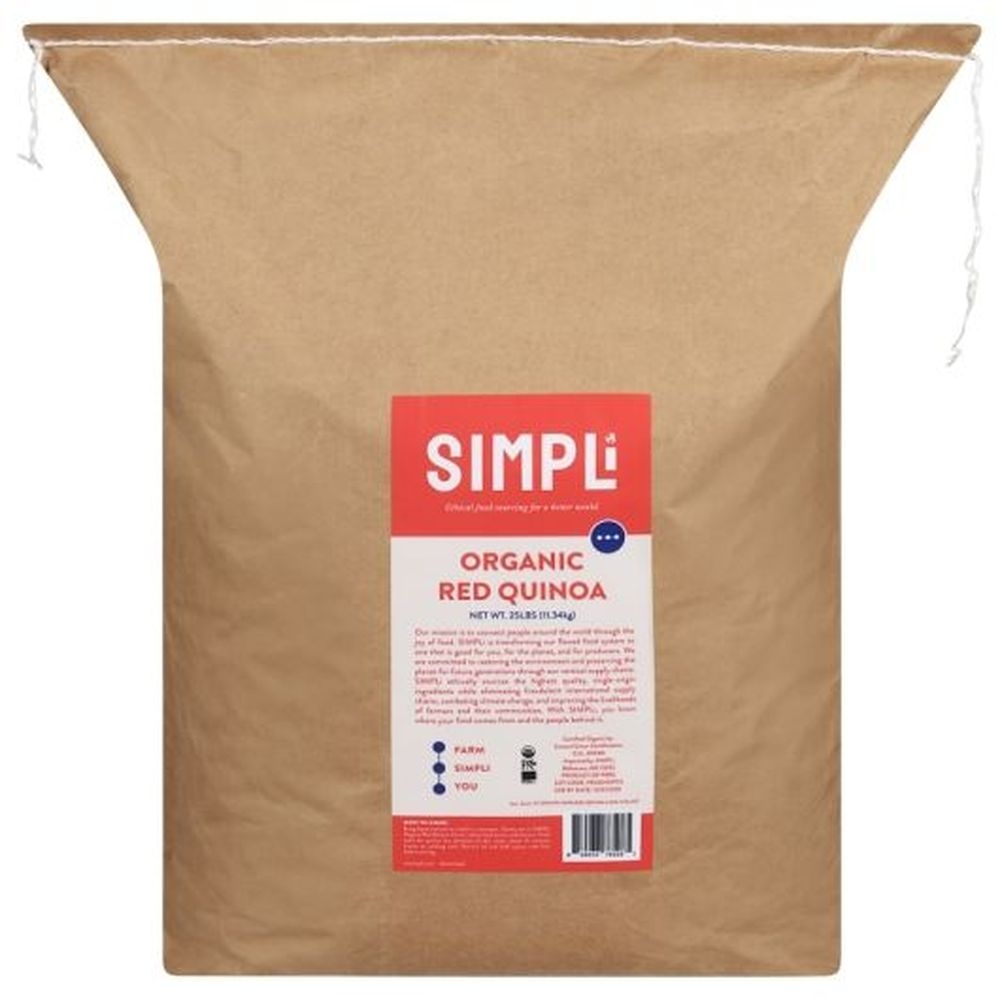 Simpli Organic Red Quinoa, 25 Pound