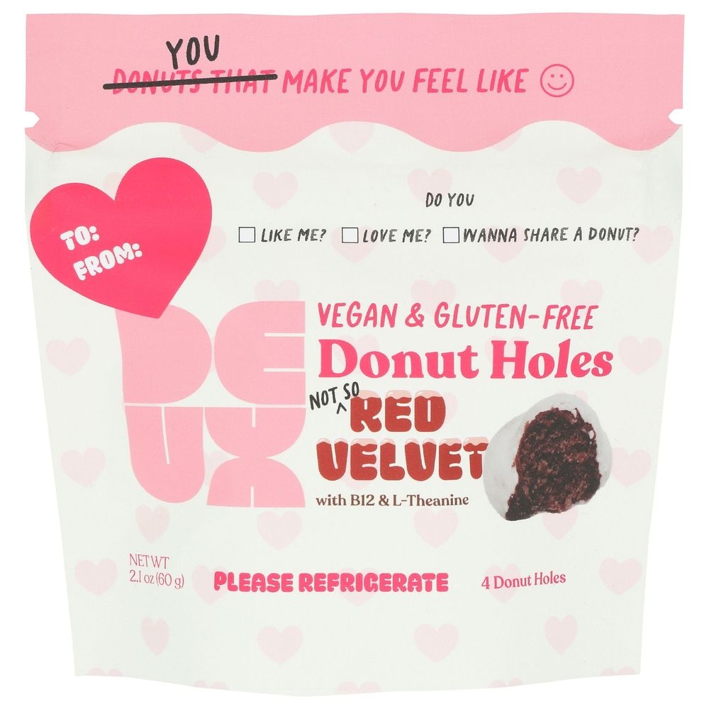 Deux Red Velvet Donut Holes, 2.1 Ounce -- 12 per case