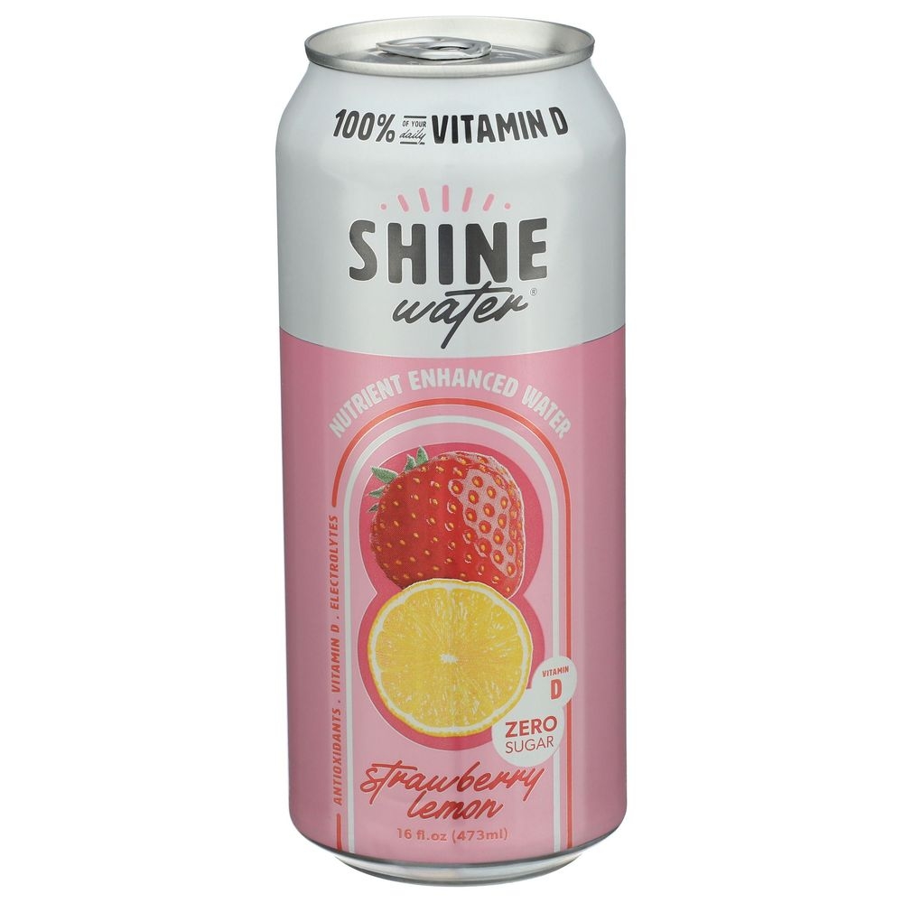 Shinewater Strawberry Lemon Nutrient Enhanced Water, 16 Fluid Ounce -- 12 per case