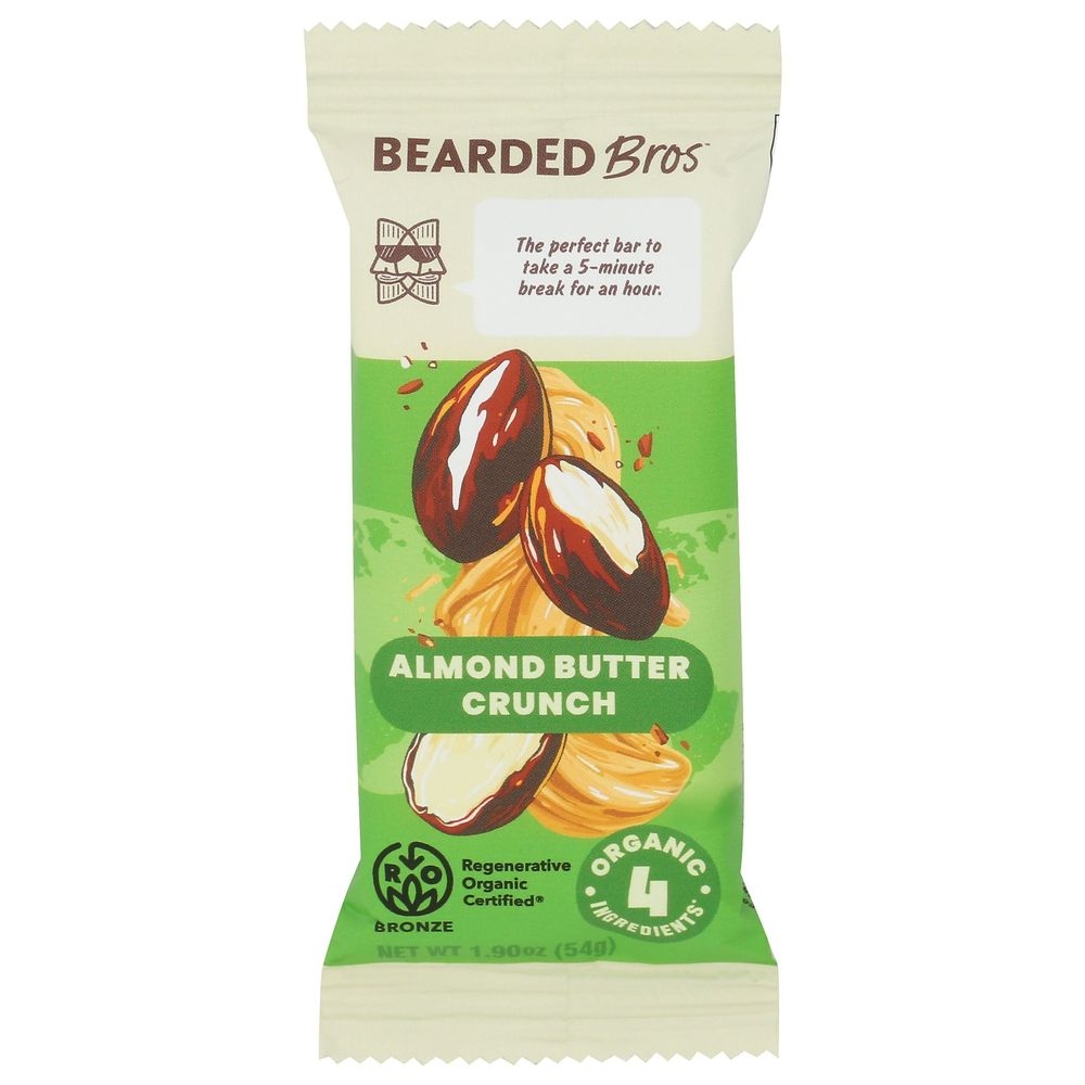 Bearded Bros Organic Almond Butter Crunch Food Bar, 1.9 Ounce -- 10 per case
