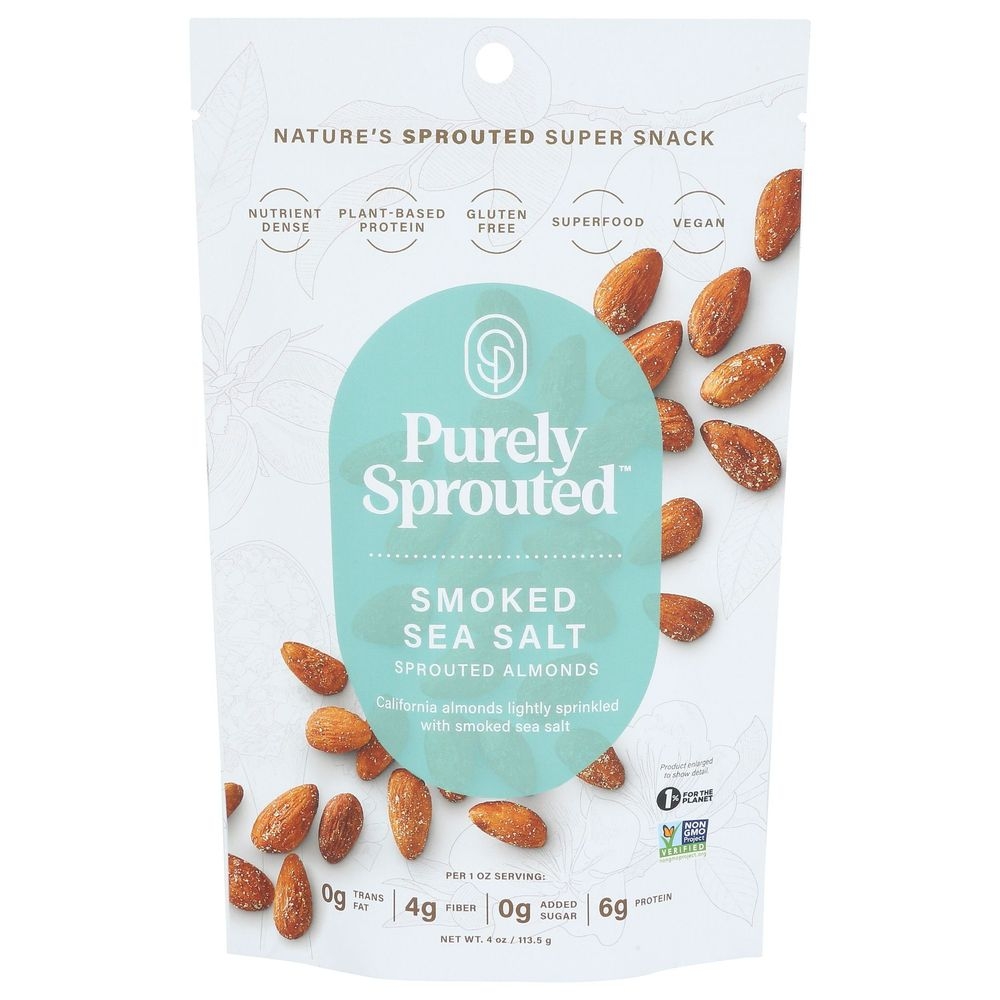 Purely Sprouted Smoked Sea Salt Sprouted Almonds, 4 Ounce -- 6 per case