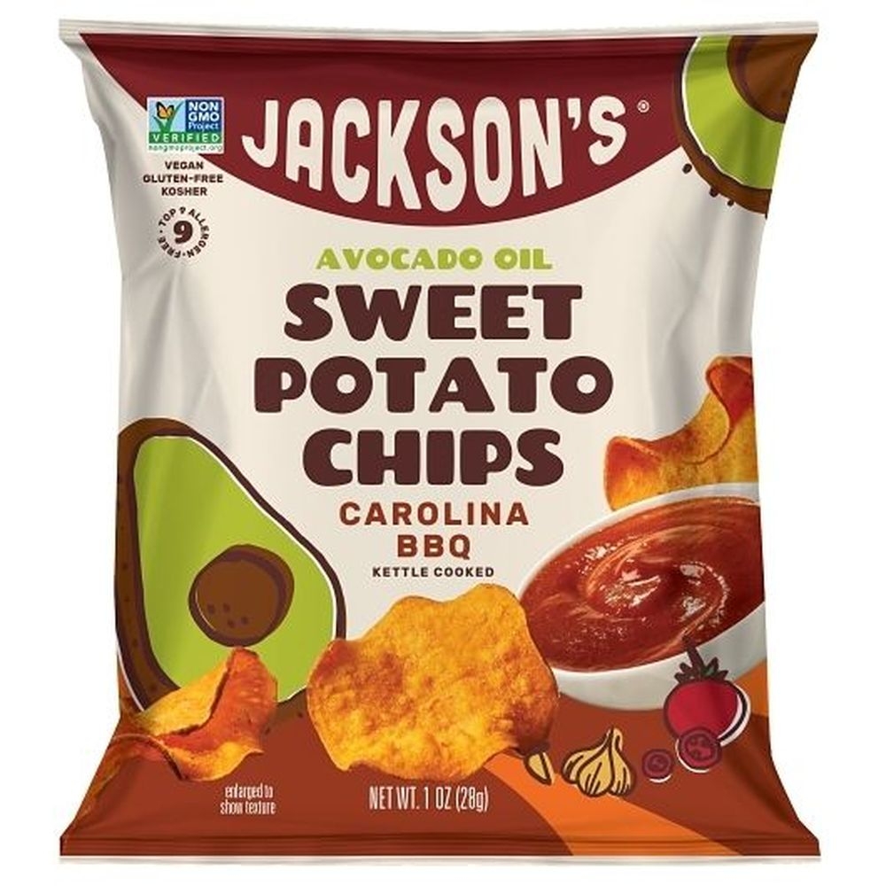 Jacksons Avocado Oil Carolina Bbq Sweet Potato Chips, 1 Ounce -- 50 per case