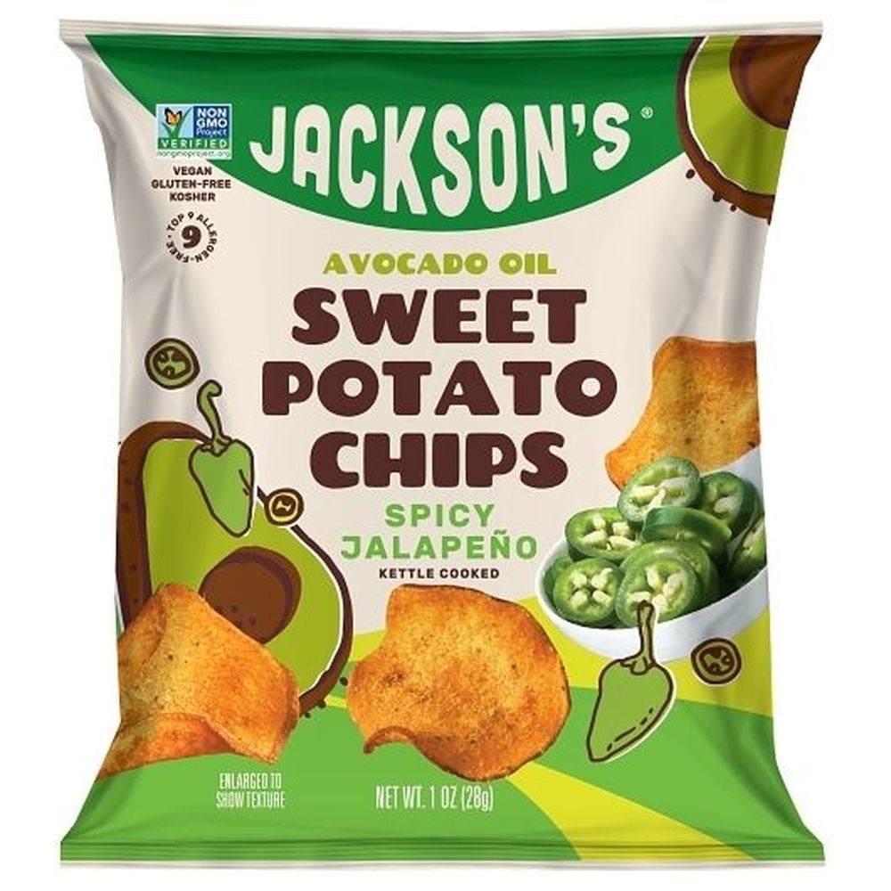 Jacksons Avocado Oil Spicy Jalapeno Sweet Potato Chips, 1 Ounce -- 50 per case