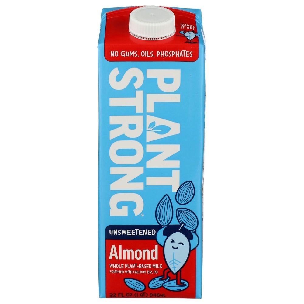 Plant Strong Unsweetened Almond Milk, 32 Fluid Ounce -- 6 per case