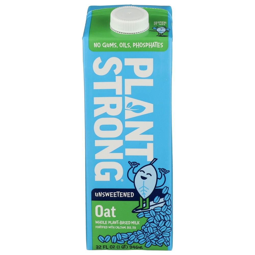 Plant Strong Unsweetened Oat Milk, 32 Fluid Ounce -- 6 per case