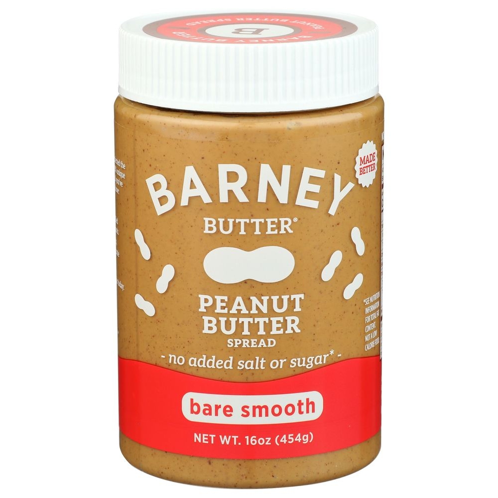 Barney Butter Bare Smooth Peanut Butter Spread, 16 Ounce -- 6 per case