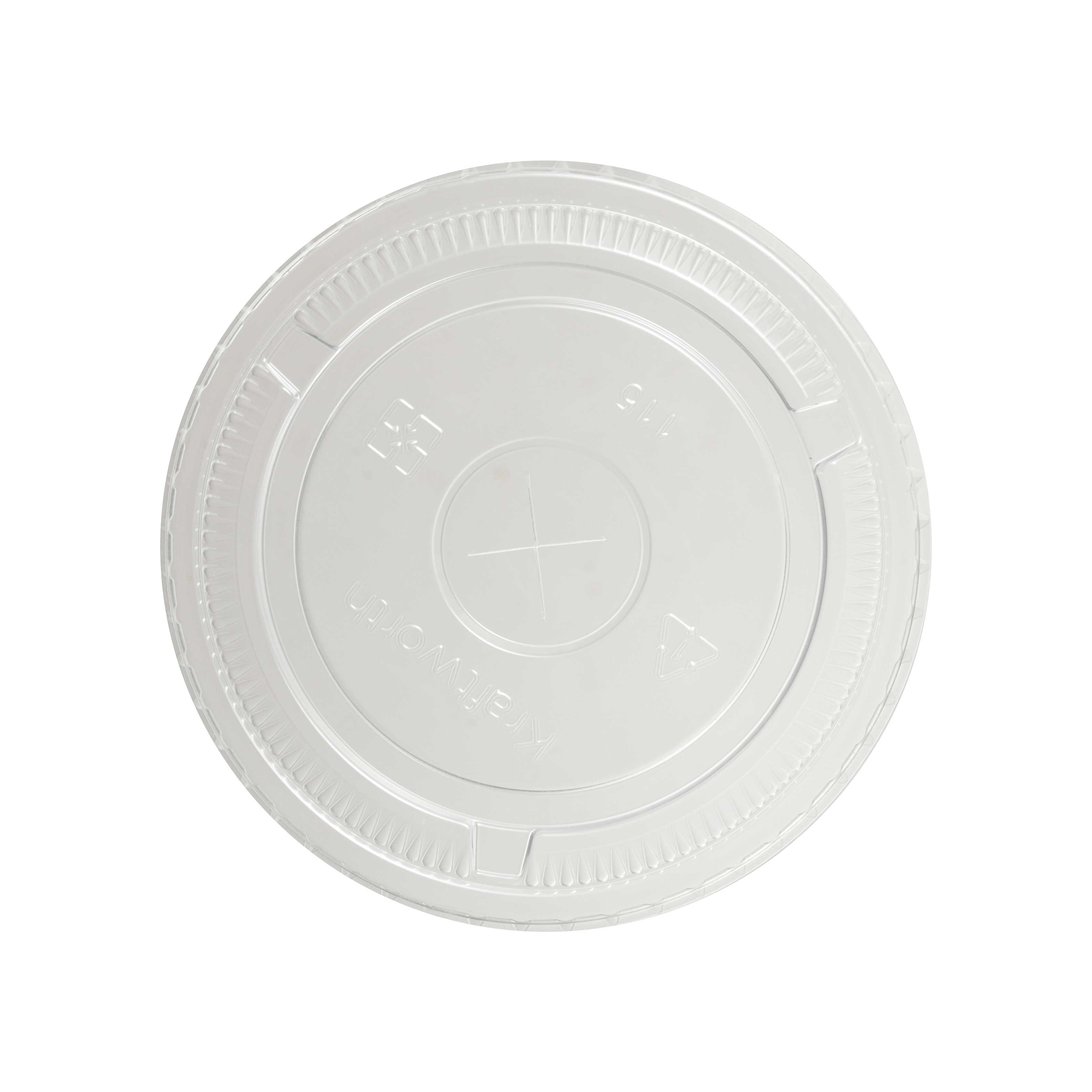Kraftworth 115 Millimeter Clear Flat Lid for 44 Ounce Paper Cold Cups, 100 Count -- 1000 per case