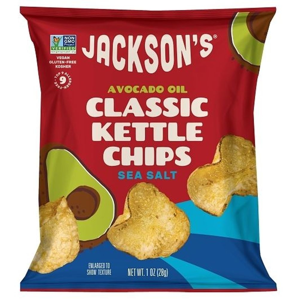 Jacksons Classic Sea Salt Potato Kettle Chips in Avocado Oil, 1 Ounce -- 50 per case