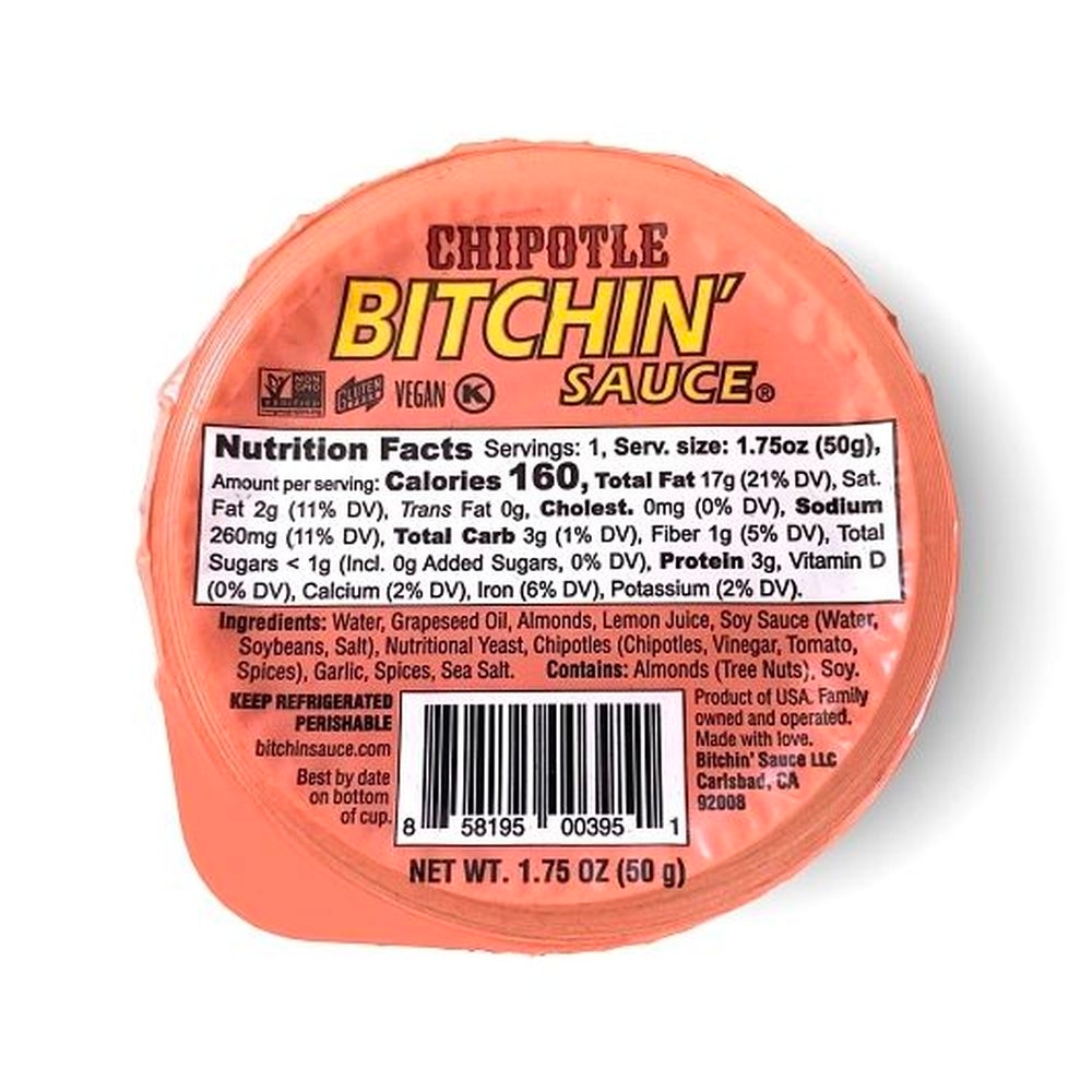 Bitchin Almond Based Chipotle Sauce, 1.75 Ounce - 54 per case