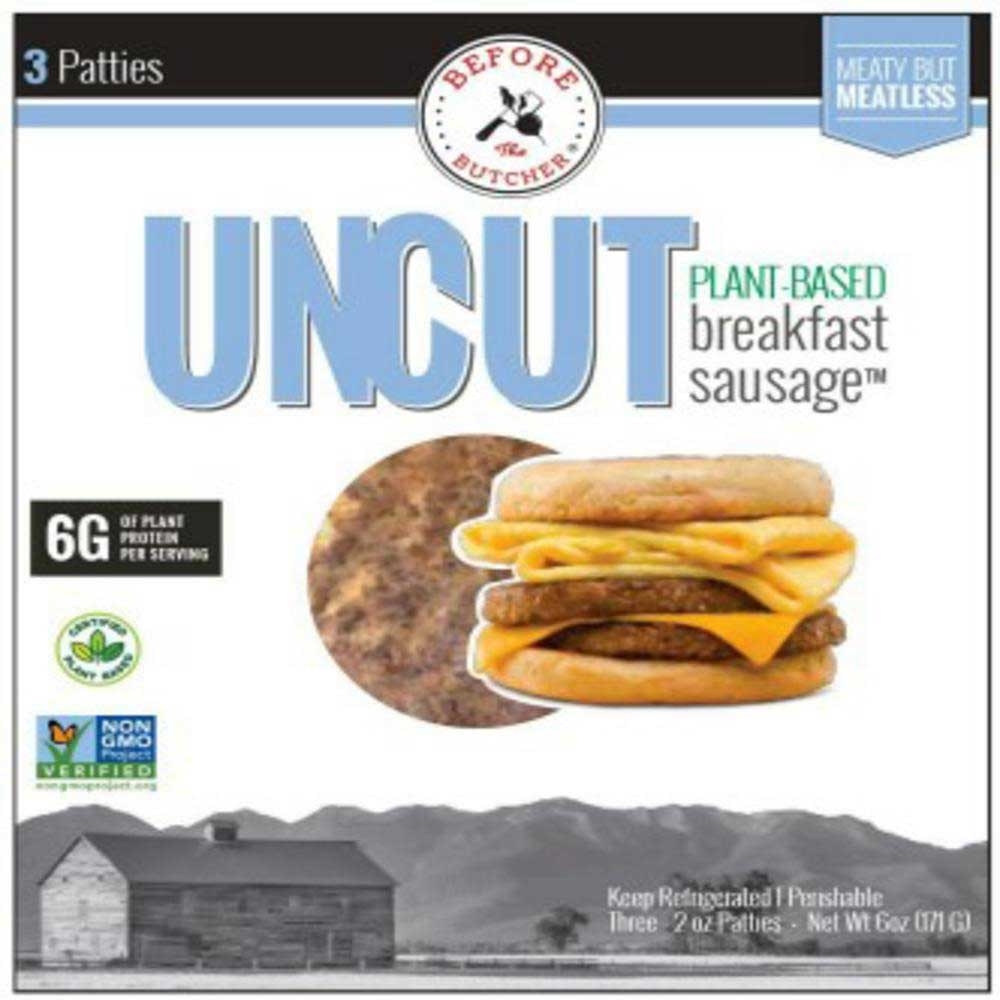 Uncut Plant-Based Sausage Patty, 6 Ounce -- 6 per case