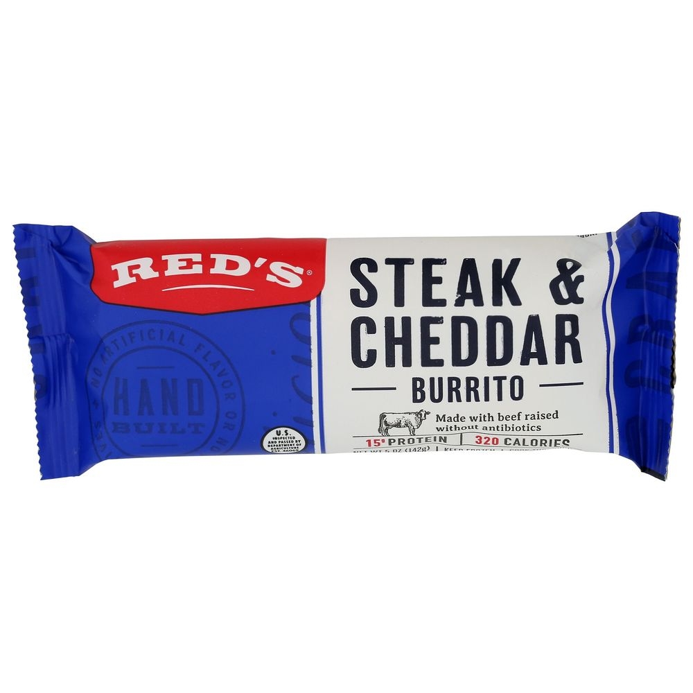 Reds All Natural Steak and Cheddar Burrito, 5 Ounce -- 12 per case