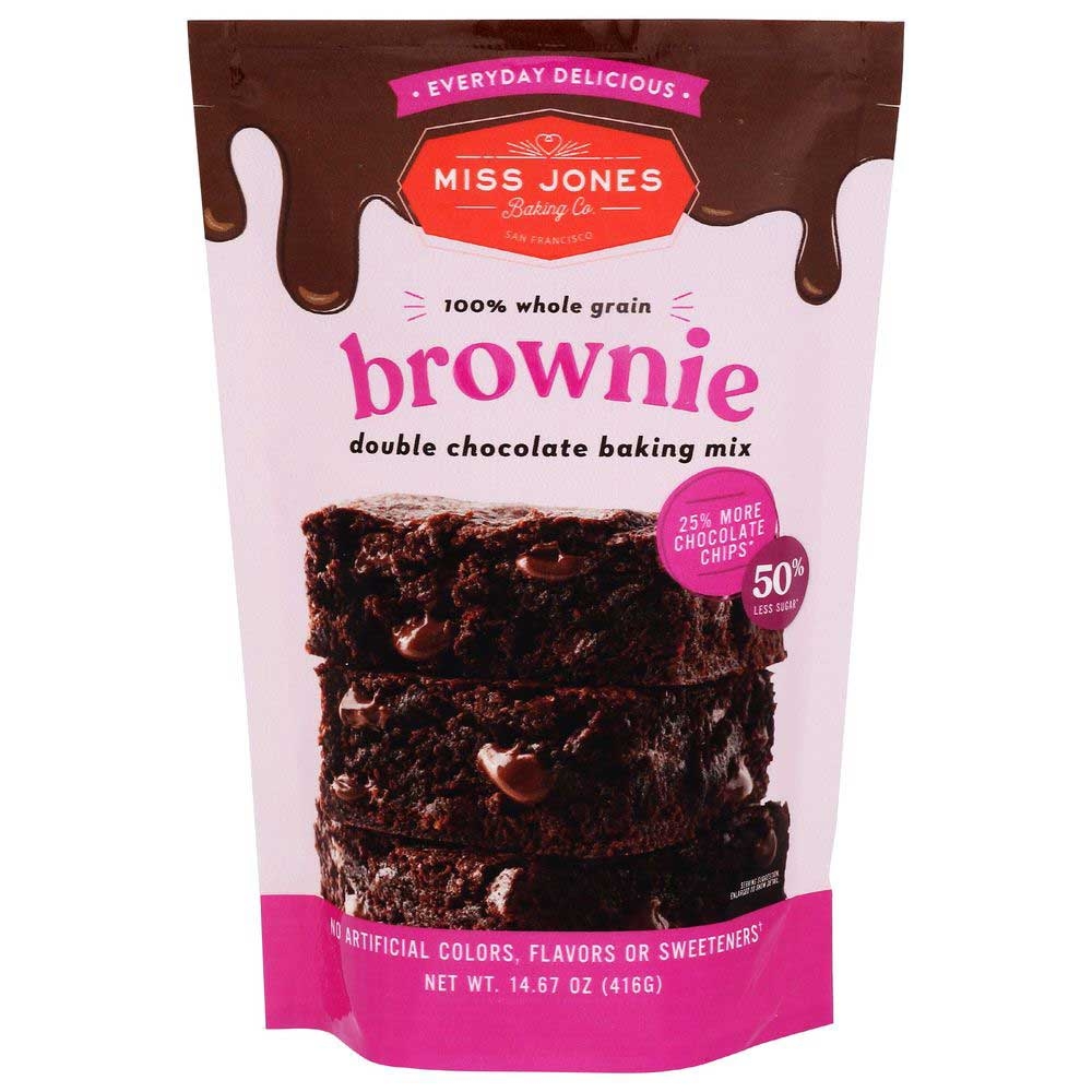 Miss Jones Everyday Delicious Double Chocolate Brownie Baking Mix, 14.67 Ounce -- 6 per case