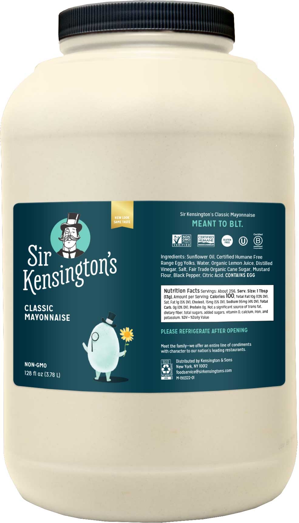 Sir Kensington's Single Mayonnaise, 128 Ounce