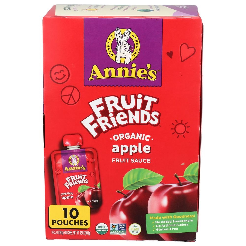 Annies Fruit Friends Organic 3.2 Ounce Apple Fruit Sauce, 10 count -- 4 per case