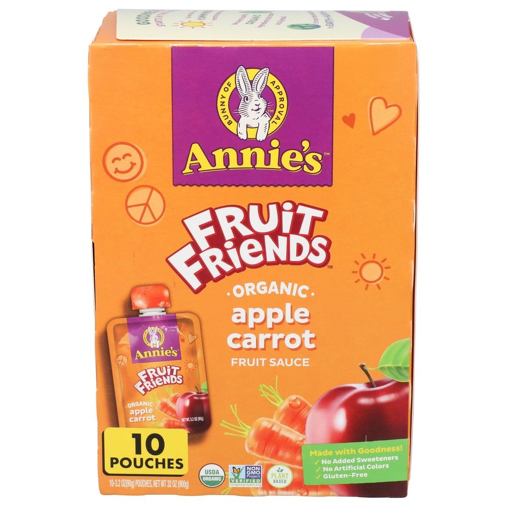 Annies Fruit Friends Organic 3.2 Ounce Apple Carrot Fruit Sauce, 10 count -- 4 per case