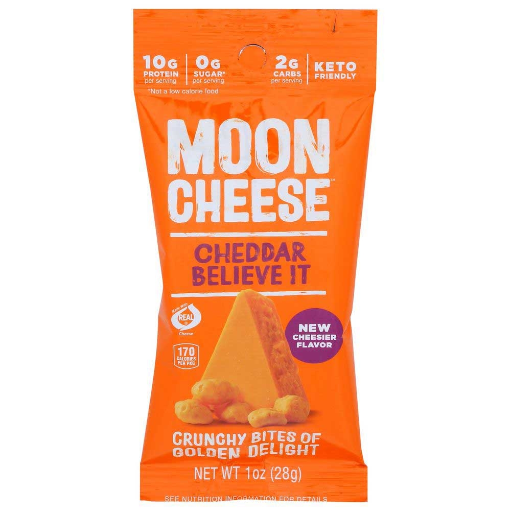 Moon Cheese Cheddar Believe It Cheese Snacks, 1 Ounce -- 12 per case
