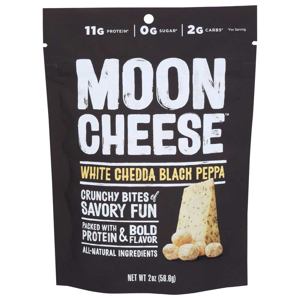 Moon Cheese White Chedda Black Peppa Crunchy Bites, 2 Ounce -- 12 per case