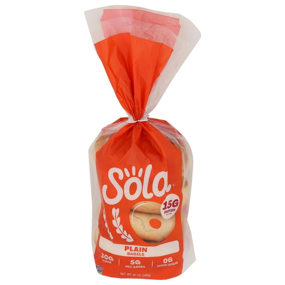 Sola Plain Bagels, 12 Ounce -- 6 per case