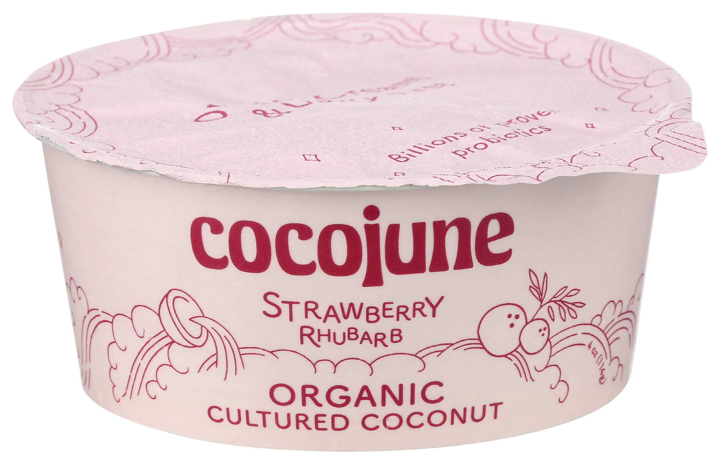 Cocojune Organic Cultured Coconut Strawberry Rhubarb Yogurt, 4 Ounce -- 12 per case