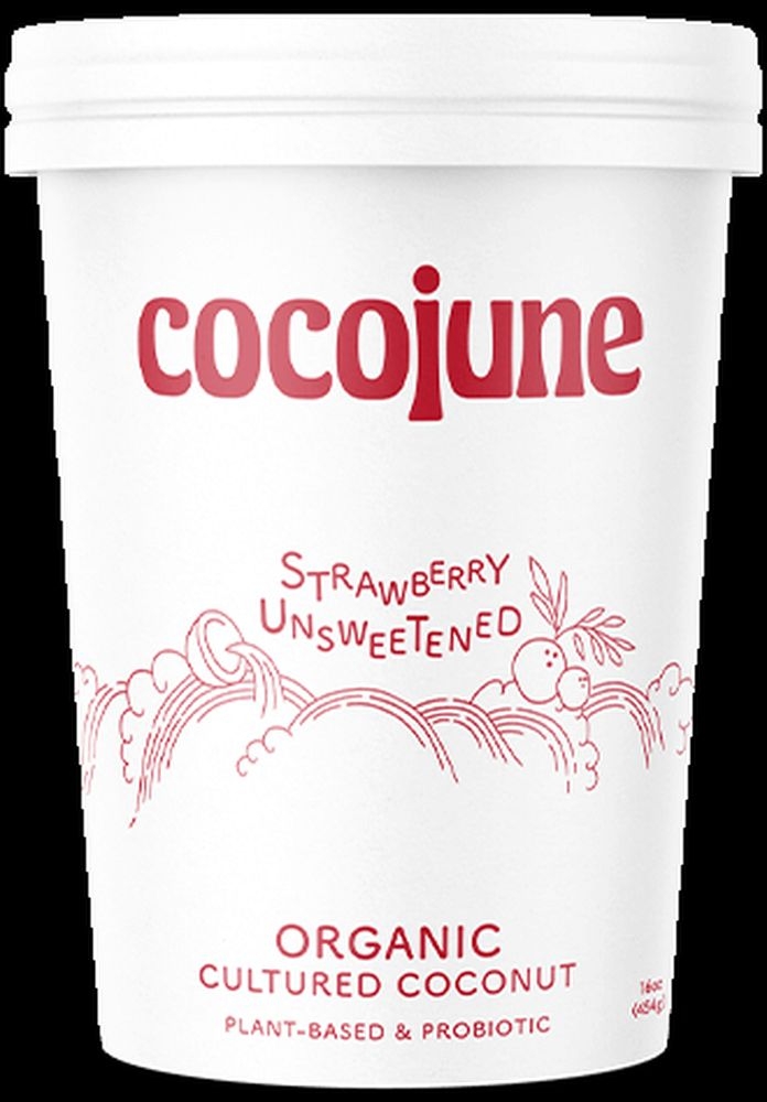Cocojune Organic Unsweetened Strawberry Cultured Coconut Yogurt, 16 Ounce -- 8 per case