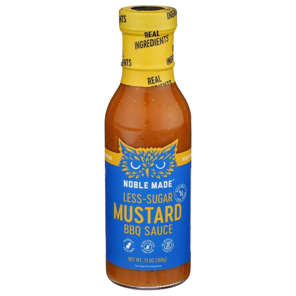 Noble Made Less Sugar Mustard BBQ Sauce, 13 Ounce -- 6 per case