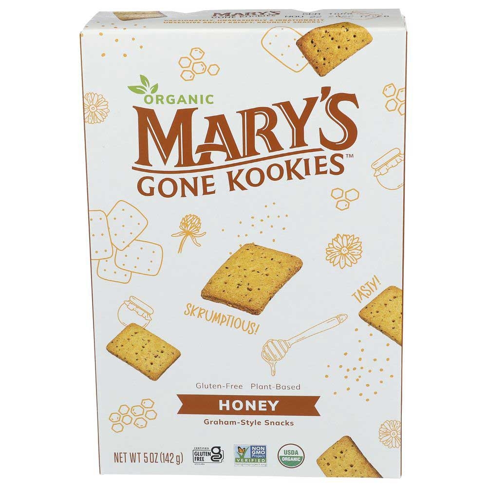 Marys Gone Kookies Organic Honey Graham Style Snacks, 5 Ounce -- 6 per case