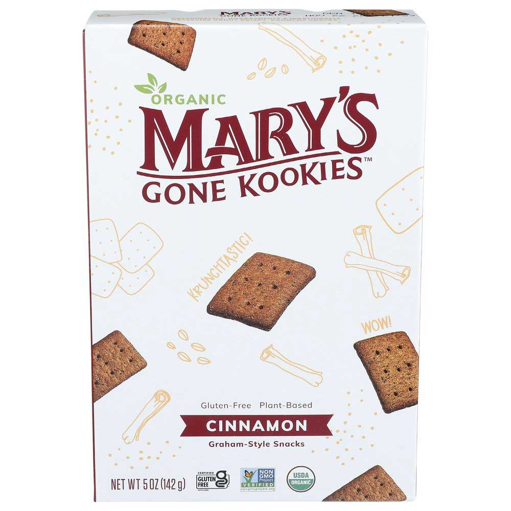 Marys Gone Kookies Organic Cinnamon Graham Style Snacks, 5 Ounce -- 6 per case