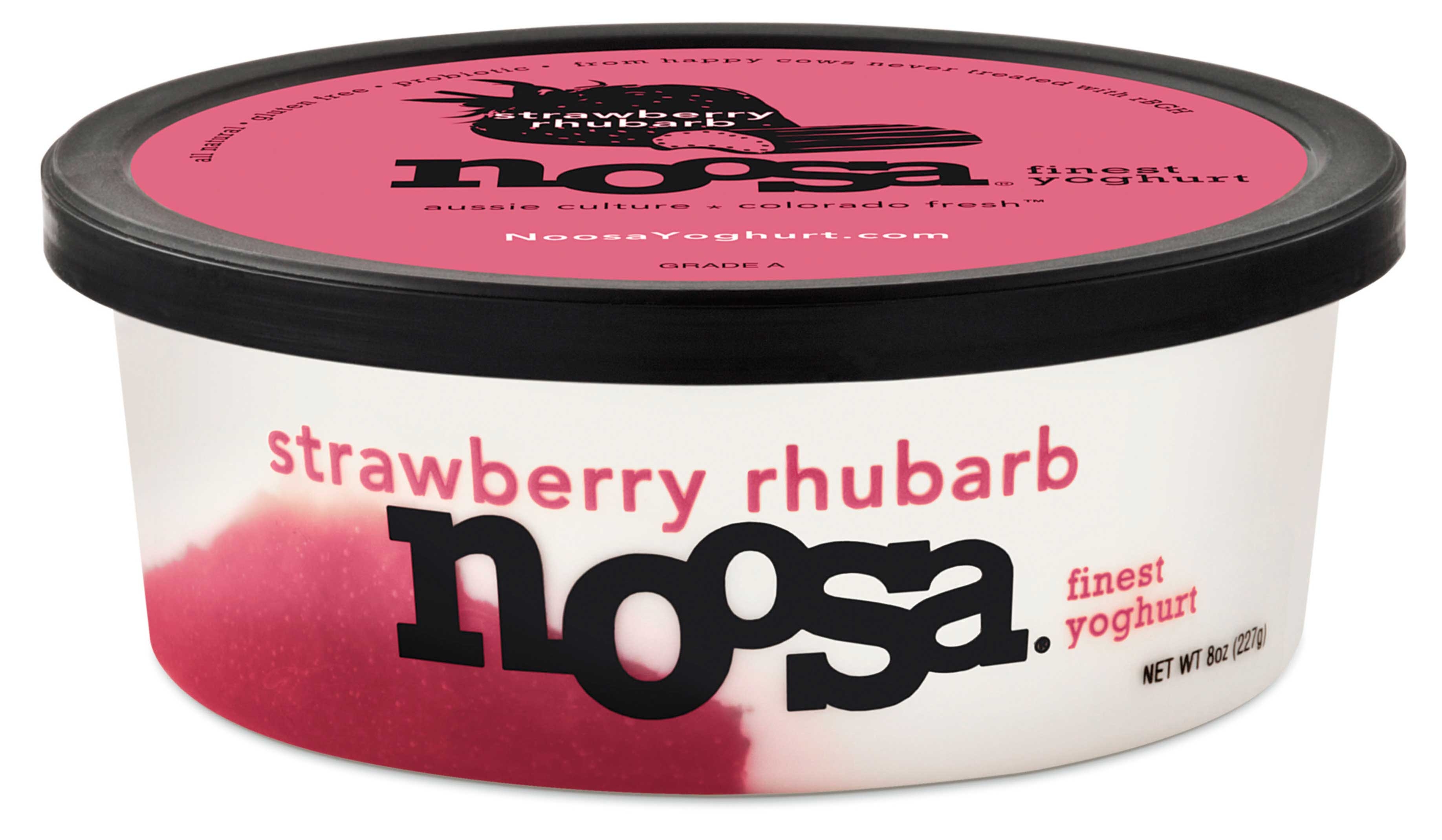 Noosa Strawberry Rhubarb Yoghurt, 8 Ounce -- 12 per case.