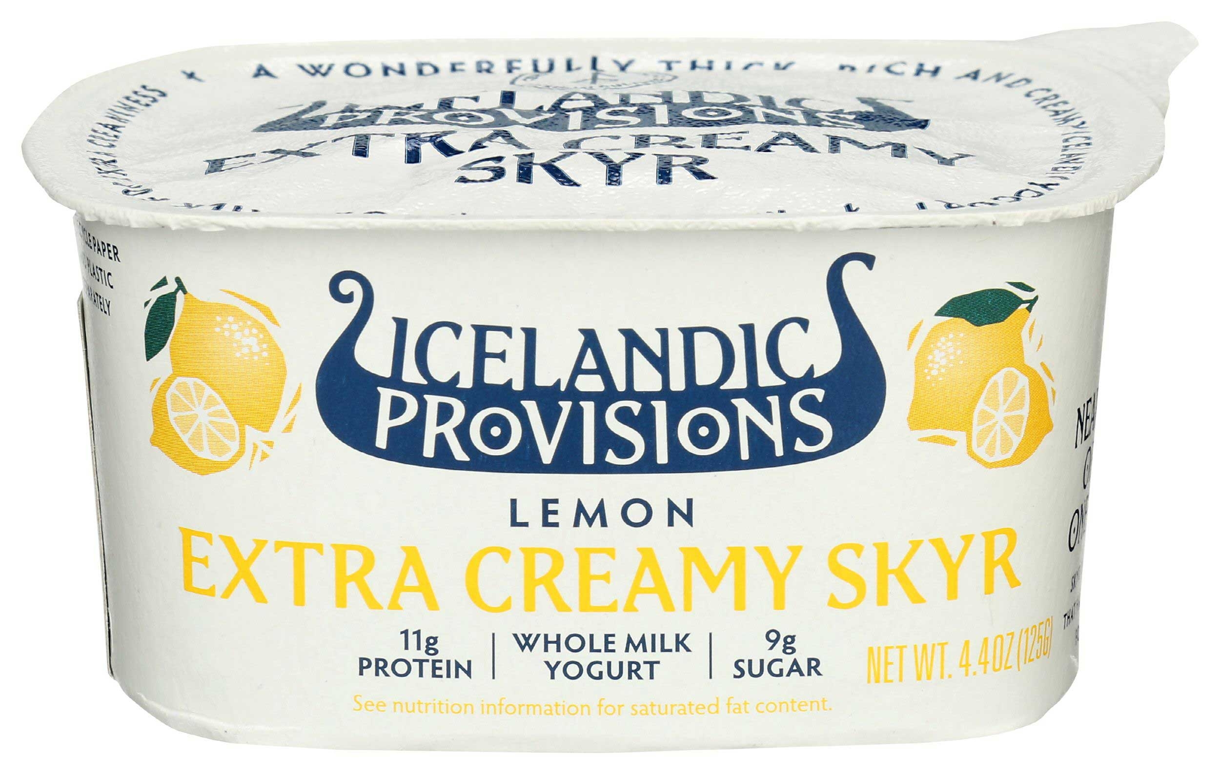 Icelandic Provisions Lemon Extra Creamy Skyr, 4.4 Ounce -- 12 per case