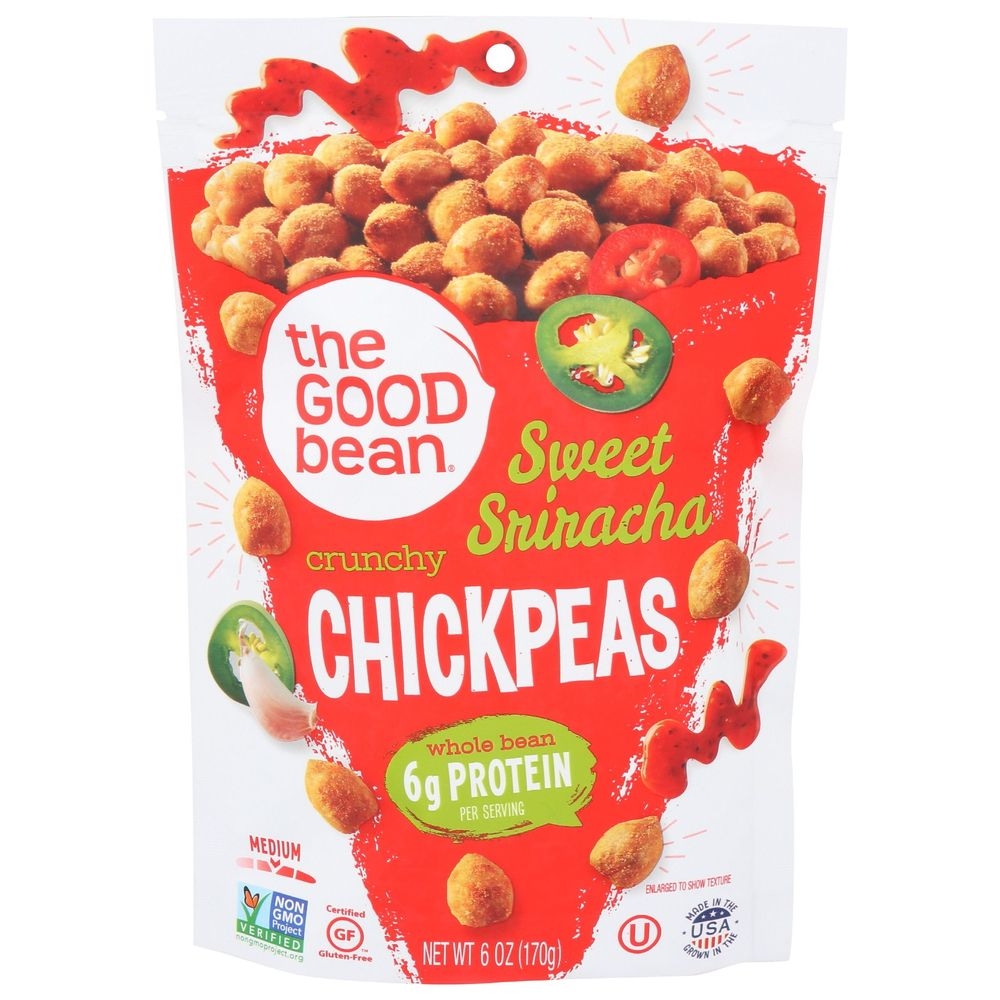 The Good Bean Sweet Sriracha Crunchy Chickpeas Snacks, 6 Ounce -- 6 per case