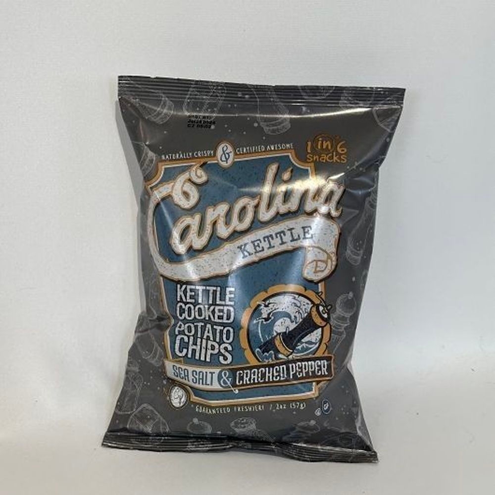 Carolina Kettle Salt and Cracked Pepper Flavored Kettle Cooked Potato Chips, 2 Ounce -- 20 per case