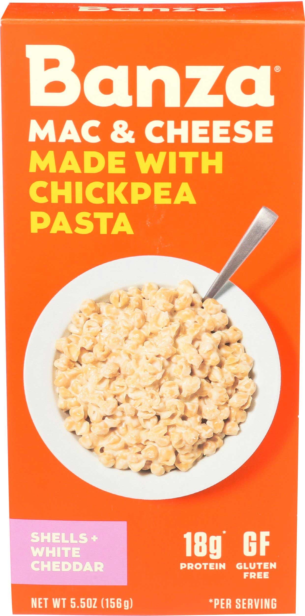 Banza Chickpea Shells and White Cheddar Chickpea Pasta, 5.5 Ounce -- 6 per case