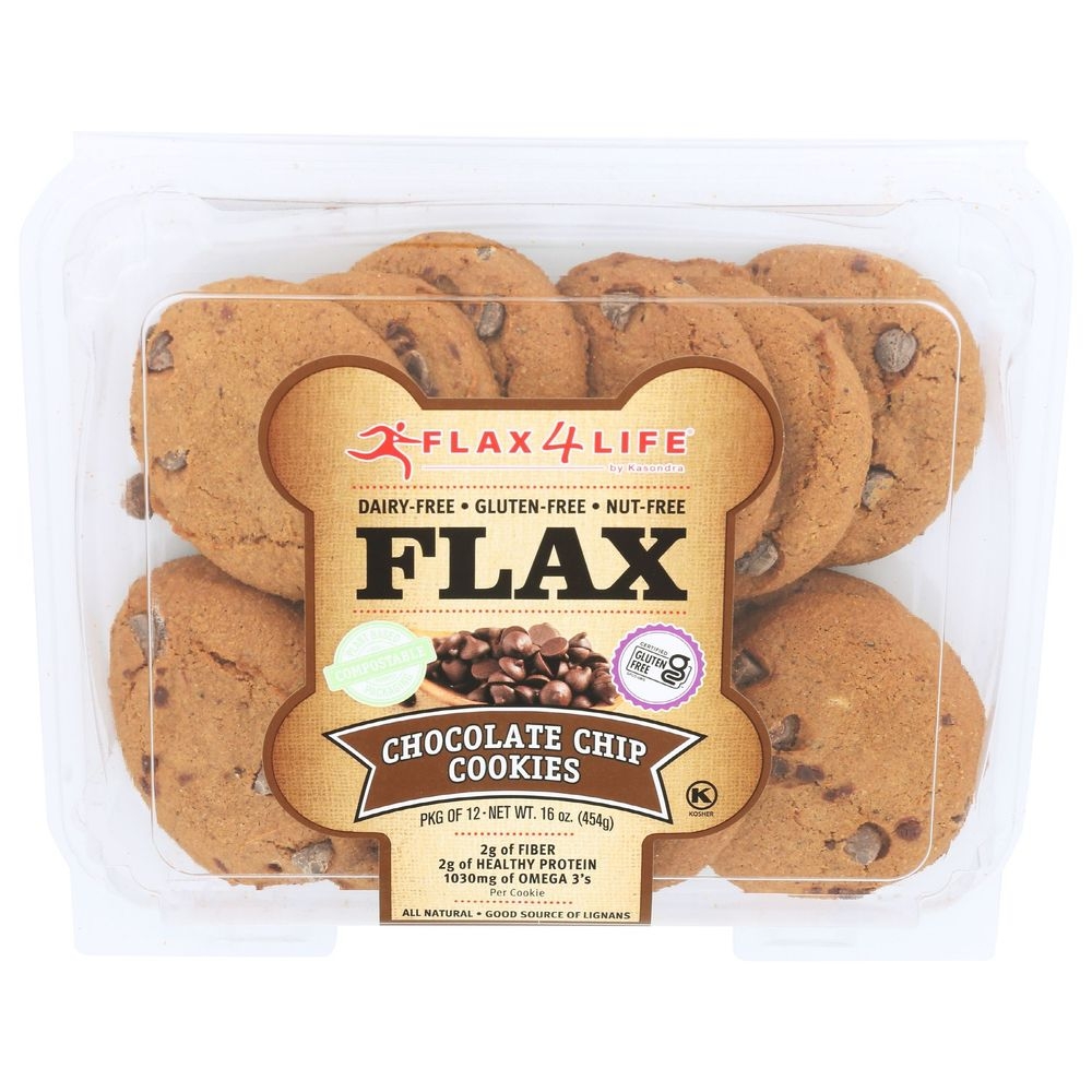 Flax4life Chocolate Chip Cookie, 16 Ounce -- 6 per case