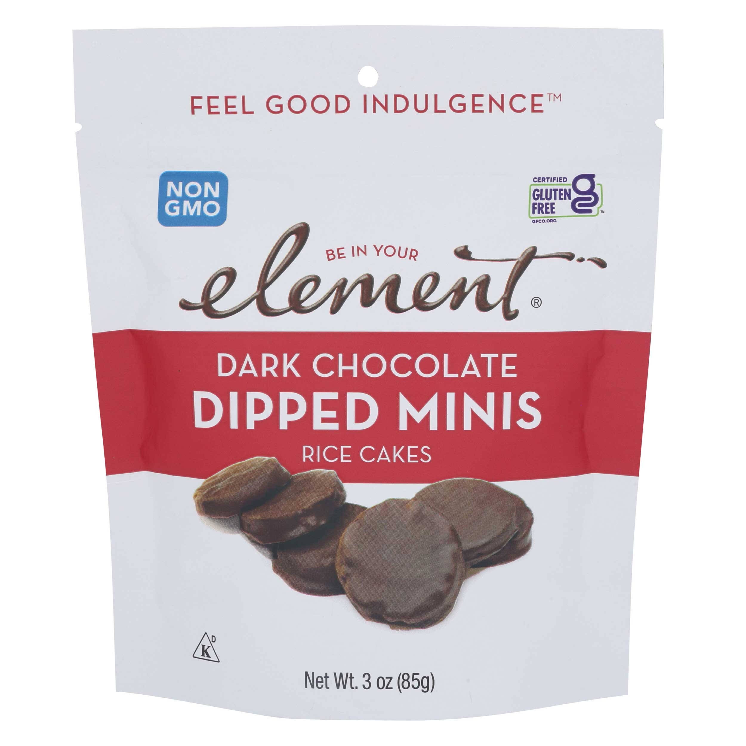 Element Dark Chocolate Dipped Minis Rice Cakes, 3 Ounce -- 8 per case