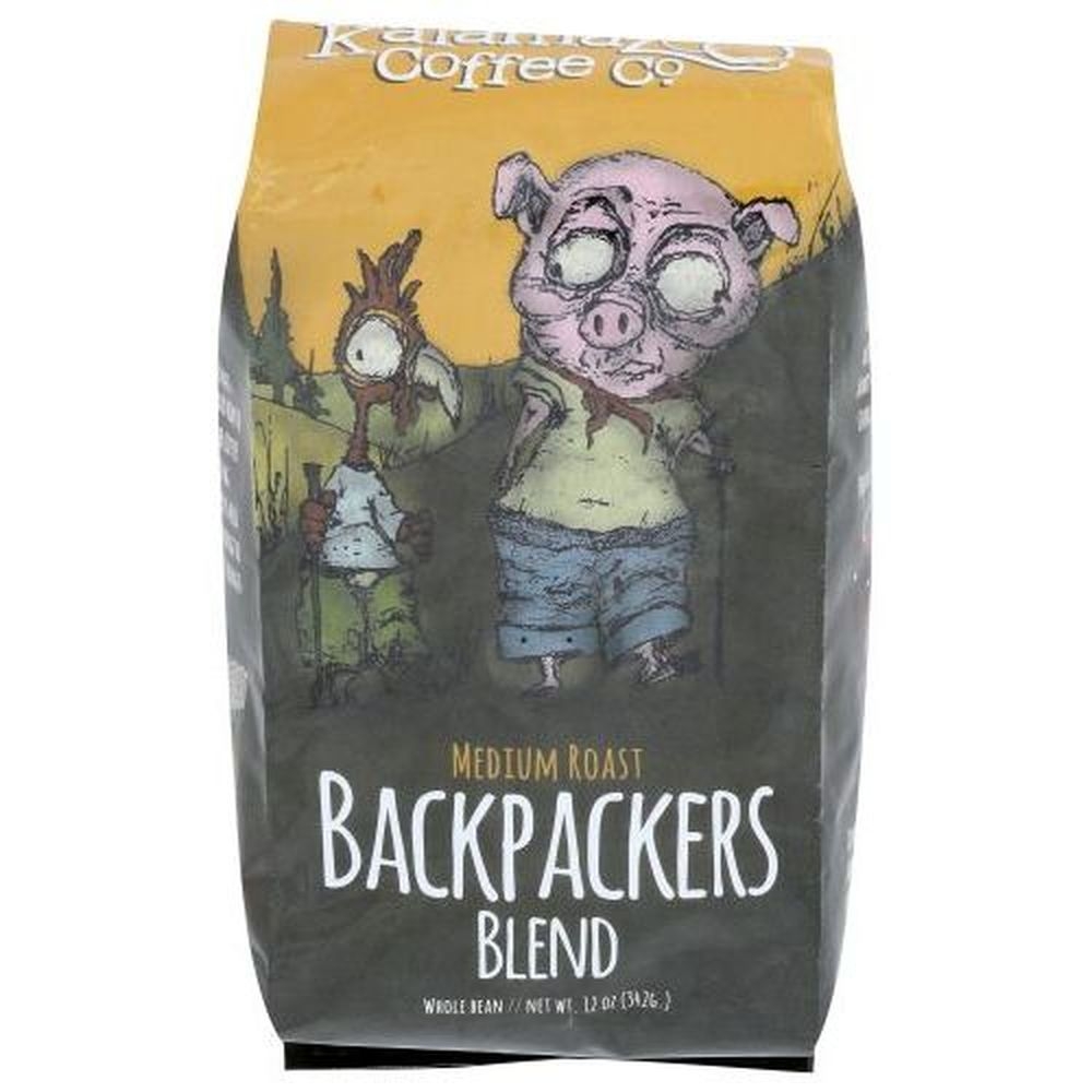 Kalamazoo Coffee Backpackers Blend Medium Roast Whole Bean Coffee, 12 Ounce -- 6 per case
