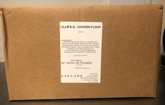 Lillies Q Chicken Flour, 25 Pound.