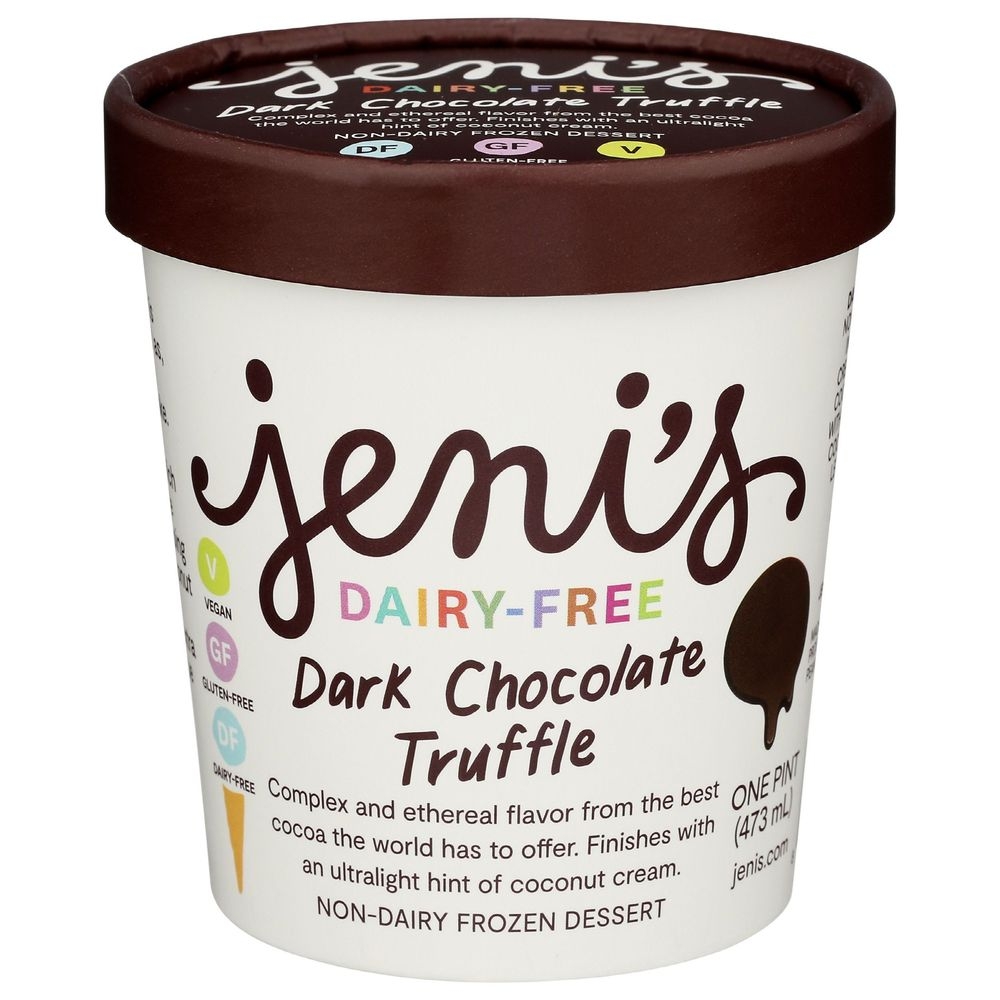 Jenis Dairy Free Dark Chocolate Truffle Ice Cream, 16 Fluid Ounce -- 8 per case