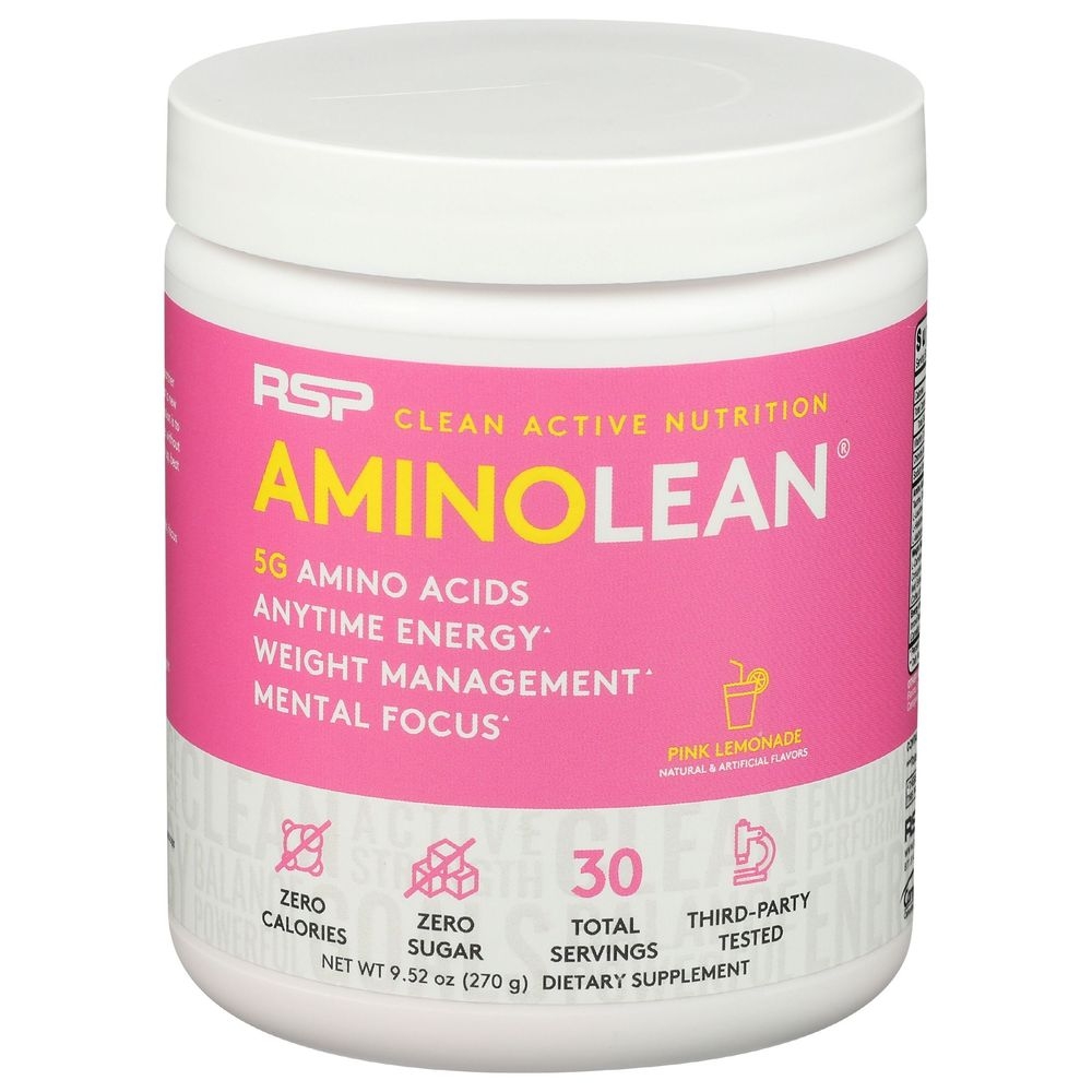 RSP AminoLean Pink Lemonade Pre Workout Powder, 9.52 Ounce