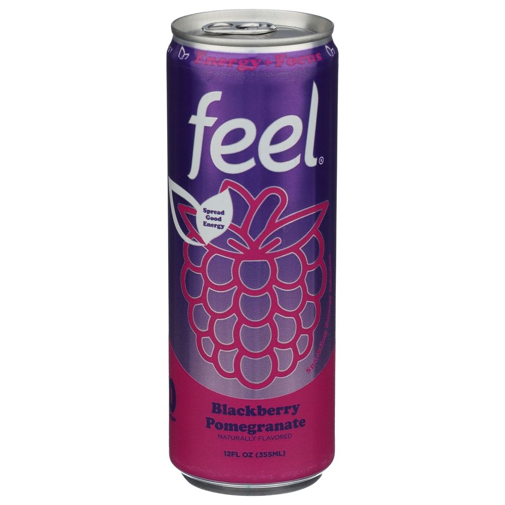 Feel Natural Energy Blackberry Pomegranate Caffeinated Sparkling Energy Drink, 12 Fluid Ounce -- 12 per case