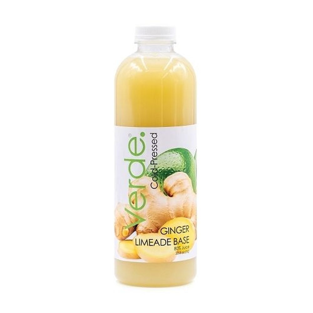 Verde 80 Percent Cold-Pressed Ginger Limeade Base Juice, 33.8 Ounce -- 6 per case