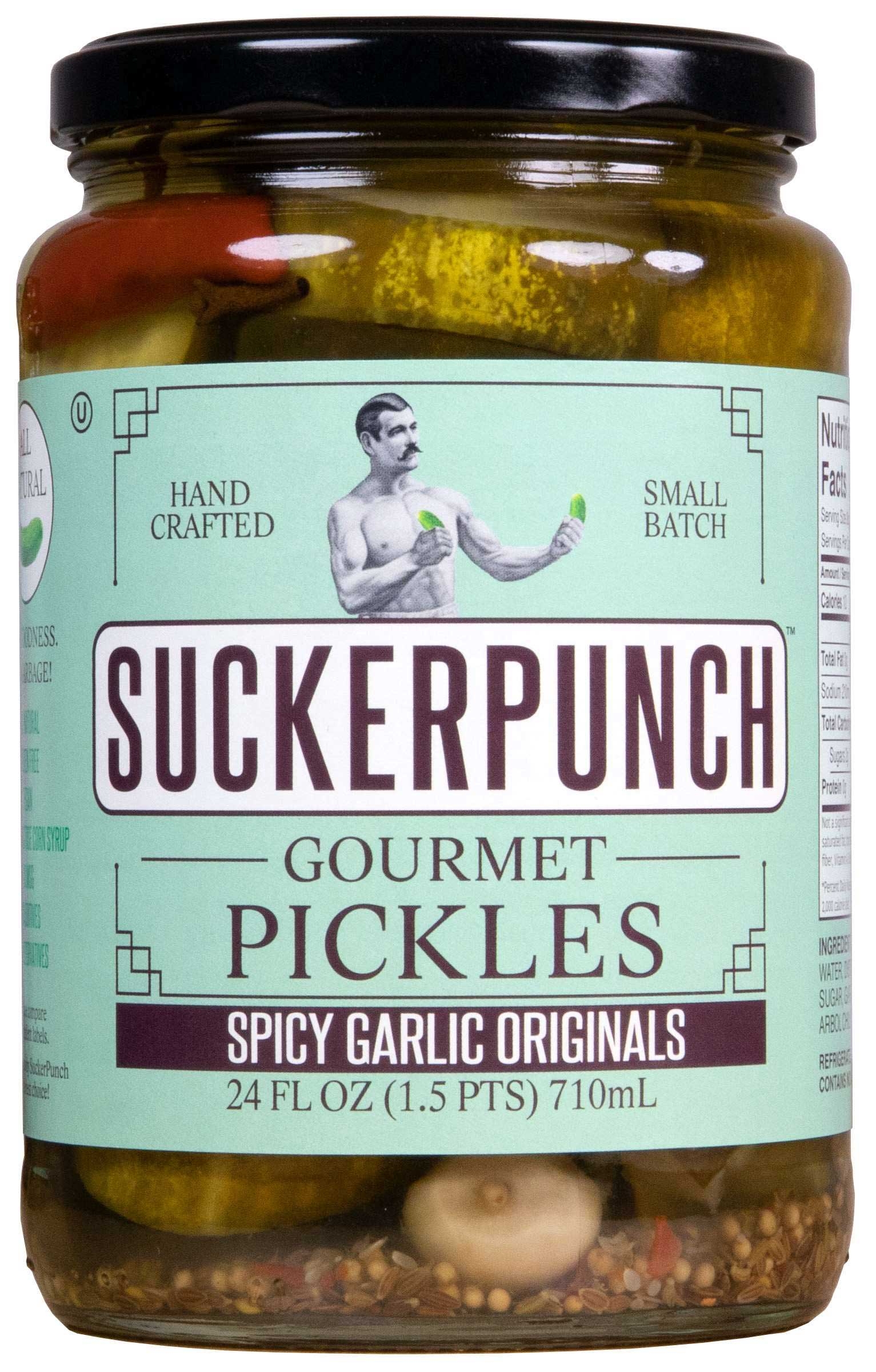 Sucker Punch Spicy Garlic Original Pickles, 24 Ounce -- 6 per case